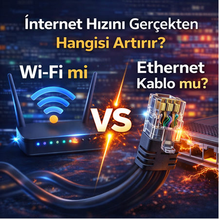Wi-Fi mi Ethernet Kablo mu? İnternet Hızını Gerçekten Hangisi Artırır?