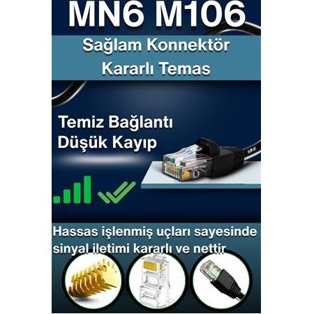 MN6 M106 70 metre ethernet kablosu/utp 0.50mm Cat6 Iki Kat Korumalı/iç Dış Mekan