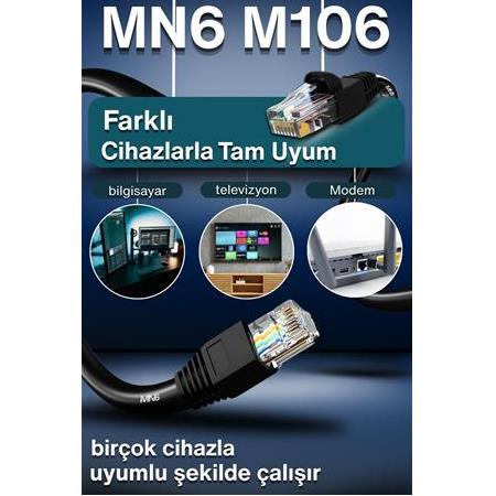 MN6 M106 70 metre ethernet kablosu/utp 0.50mm Cat6 Iki Kat Korumalı/iç Dış Mekan