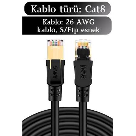 MN6 M110XF Cat8 Kablo/40GBPS-2000MHZ-S/ftp-10 MetreCat8 Ethernet Kablosu