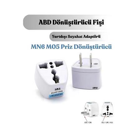 MN6 M05 Priz Dönüştürücü Uyumlu /Türk-ingiliz Fişini Amerikan Fişine Çevirici Adaptör