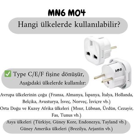 MN6 M04 Priz Dönüştürücü/A-kalite Fiş Çevirici Adaptör-şarj Aleti Fiş Dönüştürücü