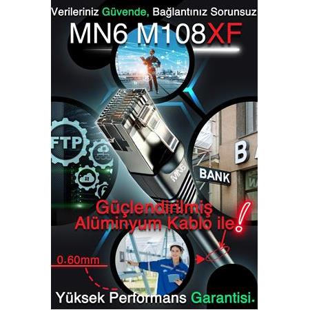MN6 M108XF 340 Metre Internet Kablosu/ftp0.60mm-cat6 Iki Kat Korumalı/iç Dış Mekan