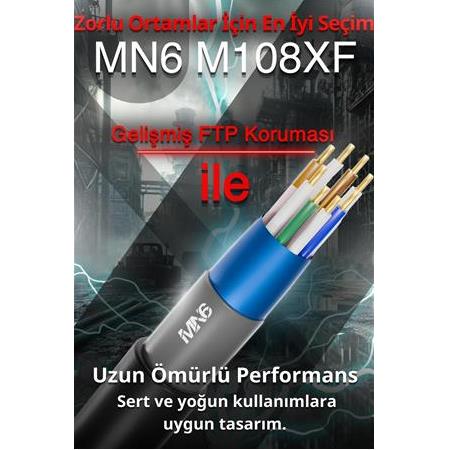 M108XF 320 Metre Internet Kablosu/ftp0.60mm Cat6 Iki Kat Korumalı/iç Dış Mekan