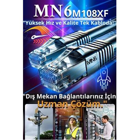 MN6 M108XF 360 Metre Internet Kablosu/ftp0.60mm-cat6 Iki Kat Korumalı/iç Dış Mekan