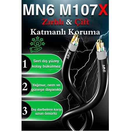 MN6 M107X 305 Metre Internet Kablosu/Utp 0,57mm Cat6 Iki Kat Korumalı/ Iç Dış Mekan
